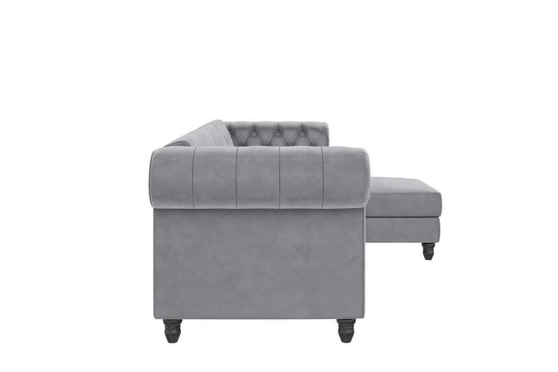 Sovesofa Felix 241x154x83 cm, Lys grå, Fløyel - 241x154x83 cm, Lys grå, Fløyel - Møbler - Sofaer - Sovesofaer - Sovesofa divan