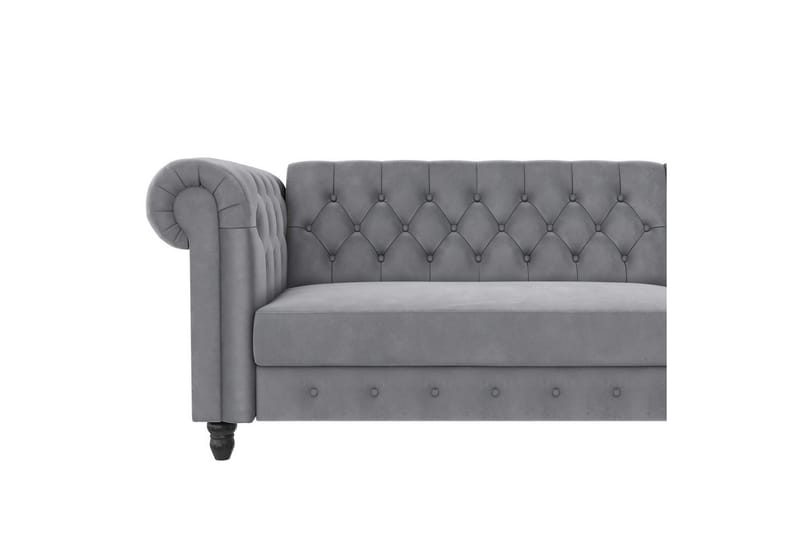 Sovesofa Felix 241x154x83 cm, Lys grå, Fløyel - 241x154x83 cm, Lys grå, Fløyel - Møbler - Sofaer - Sovesofaer - Sovesofa divan