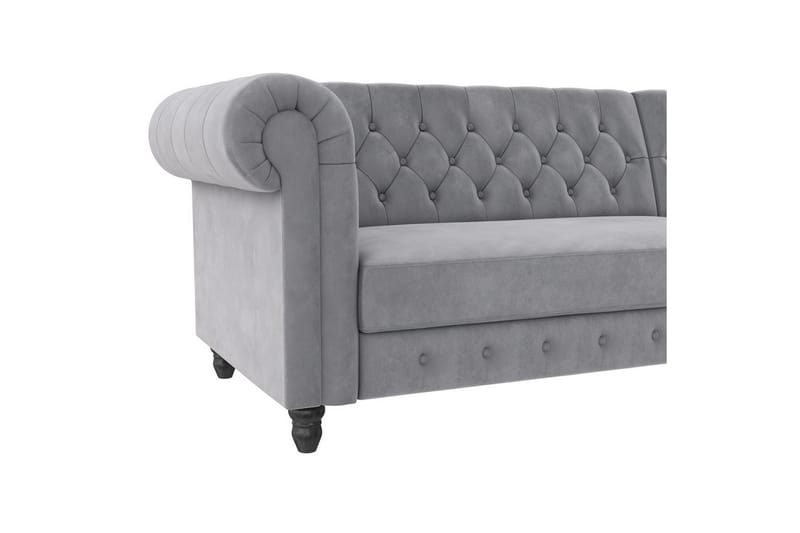 Sovesofa Felix 241x154x83 cm, Lys grå, Fløyel - 241x154x83 cm, Lys grå, Fløyel - Møbler - Sofaer - Sovesofaer - Sovesofa divan