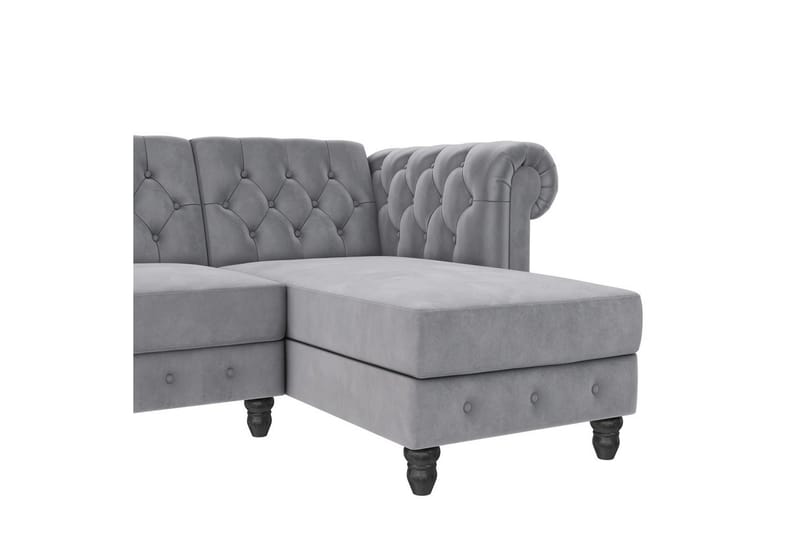 Sovesofa Felix 241x154x83 cm, Lys grå, Fløyel - 241x154x83 cm, Lys grå, Fløyel - Møbler - Sofaer - Sovesofaer - Sovesofa divan