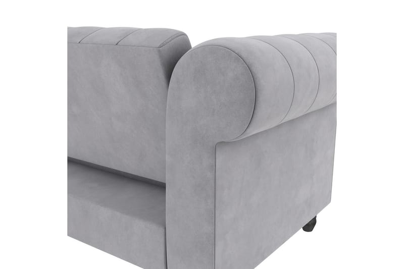 Sovesofa Felix 241x154x83 cm, Lys grå, Fløyel - 241x154x83 cm, Lys grå, Fløyel - Møbler - Sofaer - Sovesofaer - Sovesofa divan