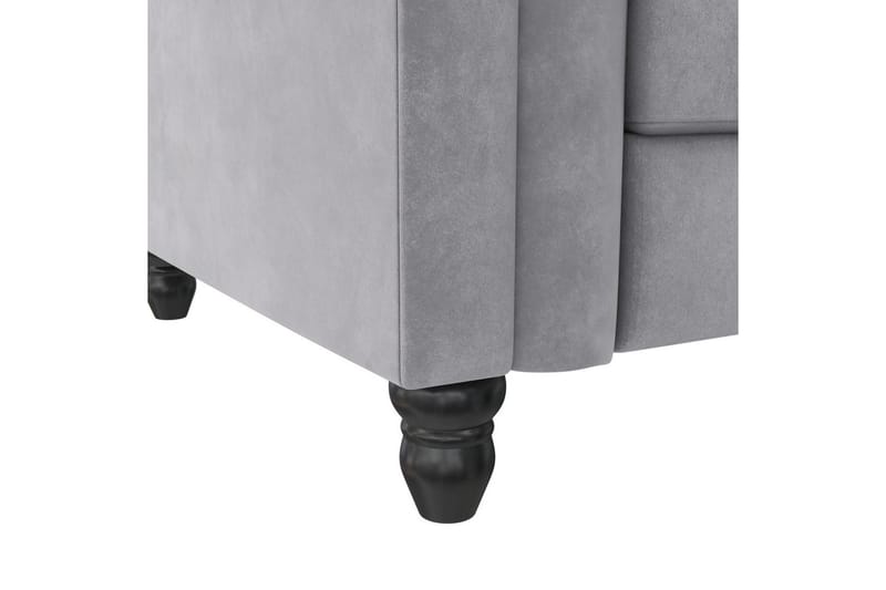 Sovesofa Felix 241x154x83 cm, Lys grå, Fløyel - 241x154x83 cm, Lys grå, Fløyel - Møbler - Sofaer - Sovesofaer - Sovesofa divan