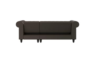 Sovesofa Felix 241x154x83 cm, Mørk brun, Mikrofiber/Tre/Metall - 241x154x83 cm, Mørk brun, Mikrofiber/Tre/Metall - Møbler - Sofaer - Sovesofaer - Sovesofa divan