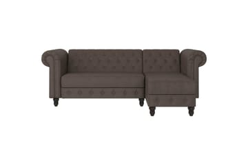 Sovesofa Felix 241x154x83 cm, Mørk brun, Mikrofiber/Tre/Metall - 241x154x83 cm, Mørk brun, Mikrofiber/Tre/Metall - Møbler - Sofaer - Sovesofaer - Sovesofa divan