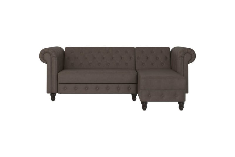 Sovesofa Felix 241x154x83 cm, Mørk brun, Mikrofiber/Tre/Metall - 241x154x83 cm, Mørk brun, Mikrofiber/Tre/Metall - Møbler - Sofaer - Sovesofaer - Sovesofa divan