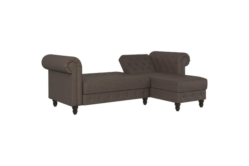 Sovesofa Felix 241x154x83 cm, Mørk brun, Mikrofiber/Tre/Metall - 241x154x83 cm, Mørk brun, Mikrofiber/Tre/Metall - Møbler - Sofaer - Sovesofaer - Sovesofa divan