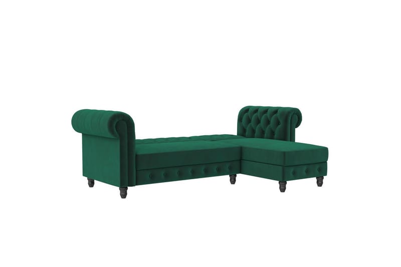 Sovesofa Felix 241x154x83 cm, Mørk grønn, Fløyel - 241x154x83 cm, Mørk grønn, Fløyel - Møbler - Sofaer - Sovesofaer - Sovesofa divan
