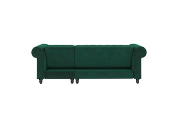 Sovesofa Felix 241x154x83 cm, Mørk grønn, Fløyel - 241x154x83 cm, Mørk grønn, Fløyel - Møbler - Sofaer - Sovesofaer - Sovesofa divan