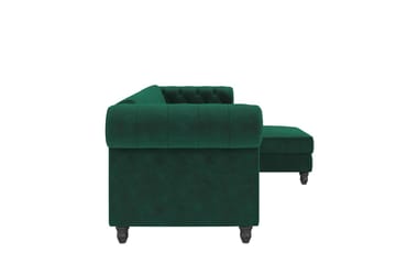 Sovesofa Felix 241x154x83 cm, Mørk grønn, Fløyel - 241x154x83 cm, Mørk grønn, Fløyel - Møbler - Sofaer - Sovesofaer - Sovesofa divan