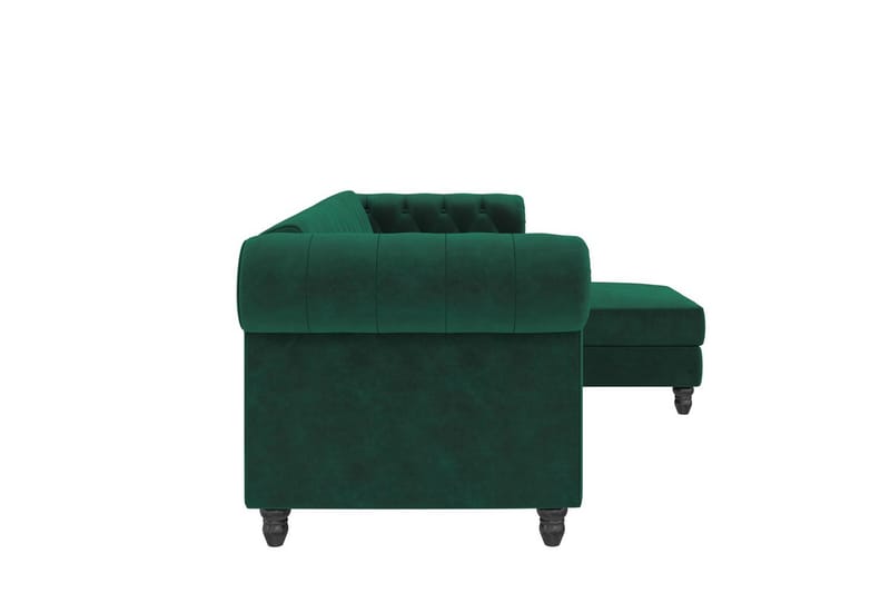 Sovesofa Felix 241x154x83 cm, Mørk grønn, Fløyel - 241x154x83 cm, Mørk grønn, Fløyel - Møbler - Sofaer - Sovesofaer - Sovesofa divan