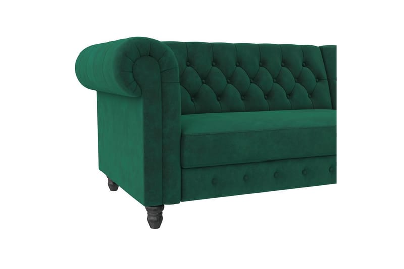 Sovesofa Felix 241x154x83 cm, Mørk grønn, Fløyel - 241x154x83 cm, Mørk grønn, Fløyel - Møbler - Sofaer - Sovesofaer - Sovesofa divan