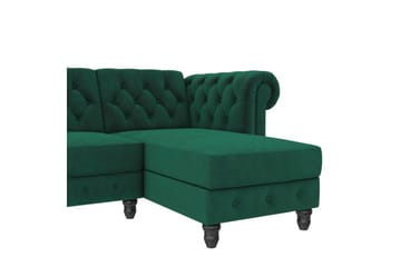 Sovesofa Felix 241x154x83 cm, Mørk grønn, Fløyel - 241x154x83 cm, Mørk grønn, Fløyel - Møbler - Sofaer - Sovesofaer - Sovesofa divan