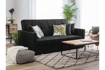 Sovesofa Glomma 207 cm - Svart - Møbler - Sofaer - Sovesofaer - Langsgående sovesofa
