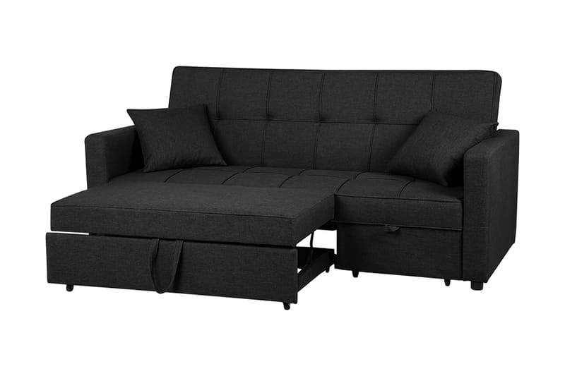 Sovesofa Glomma 207 cm - Svart - Møbler - Sofaer - Sovesofaer - Langsgående sovesofa