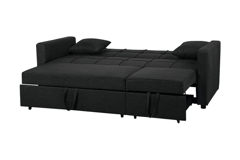 Sovesofa Glomma 207 cm - Svart - Møbler - Sofaer - Sovesofaer - Langsgående sovesofa