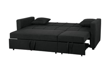 Sovesofa Glomma 207 cm - Svart - Møbler - Sofaer - Sovesofaer - Langsgående sovesofa