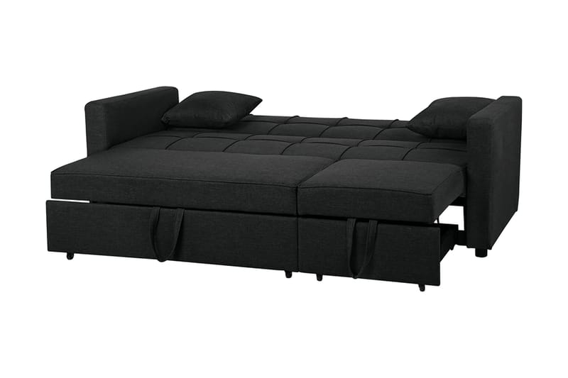 Sovesofa Glomma 207 cm - Svart - Møbler - Sofaer - Sovesofaer - Langsgående sovesofa