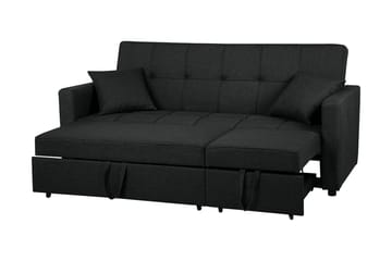 Sovesofa Glomma 207 cm - Svart - Møbler - Sofaer - Sovesofaer - Langsgående sovesofa