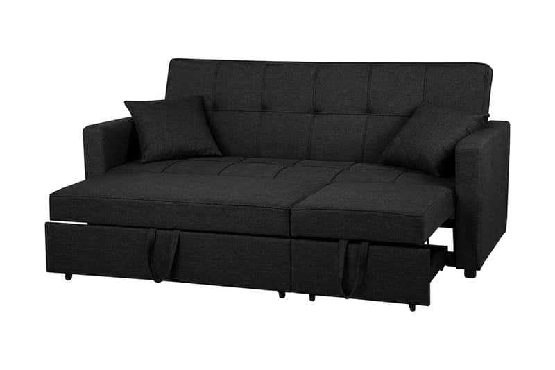 Sovesofa Glomma 207 cm - Svart - Møbler - Sofaer - Sovesofaer - Langsgående sovesofa