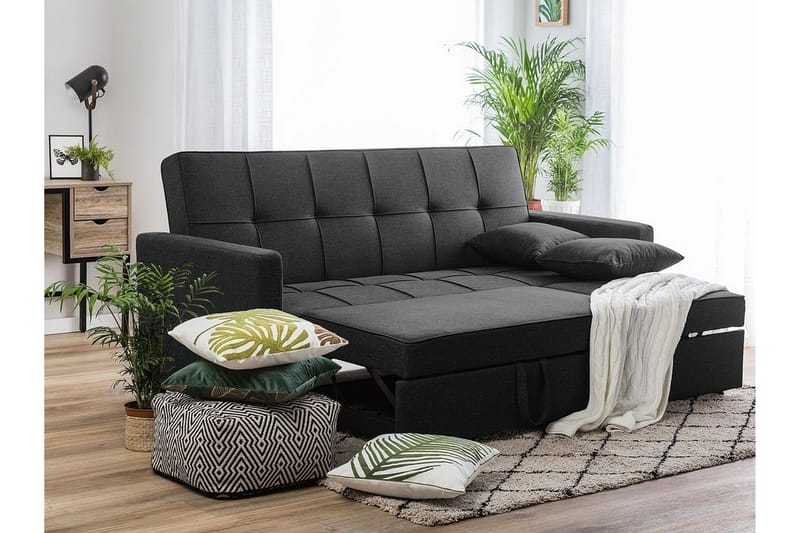 Sovesofa Glomma 207 cm - Svart - Møbler - Sofaer - Sovesofaer - Langsgående sovesofa