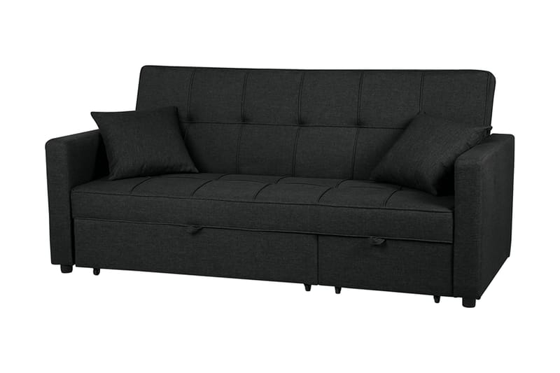 Sovesofa Glomma 207 cm - Svart - Møbler - Sofaer - Sovesofaer - Langsgående sovesofa
