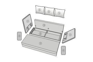 Sovesofa - Grå - Møbler - Sofaer - Sovesofaer - Langsgående sovesofa