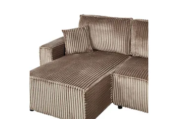 Sovesofa høyrevendt Abacka - Brun, Svart - Møbler - Sofaer - Sovesofaer - Langsgående sovesofa