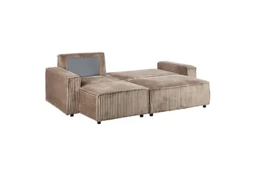 Sovesofa høyrevendt Abacka - Brun, Svart - Møbler - Sofaer - Sovesofaer - Langsgående sovesofa