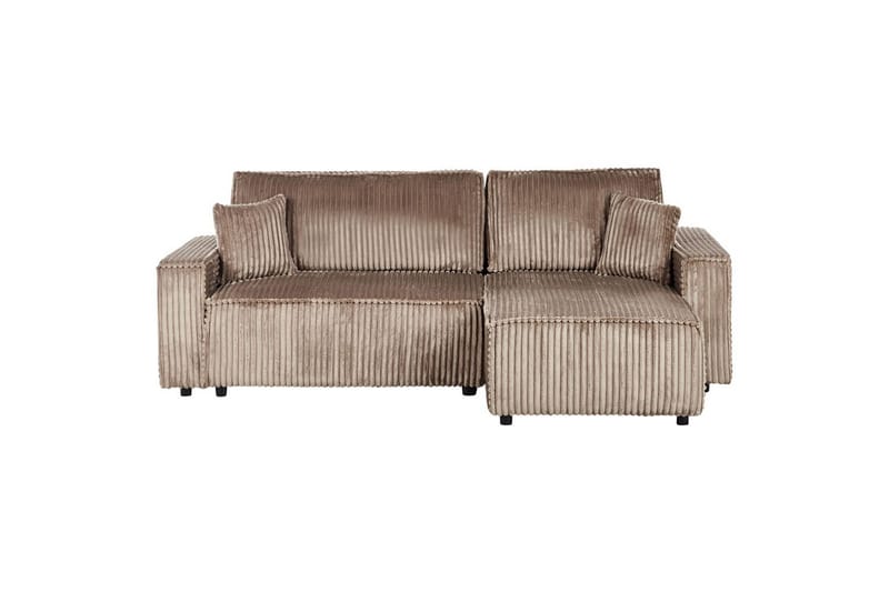 Sovesofa høyrevendt Abacka - Brun, Svart - Møbler - Sofaer - Sovesofaer - Langsgående sovesofa