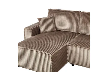 Sovesofa høyrevendt Abacka - Brun, Svart - Møbler - Sofaer - Sovesofaer - Langsgående sovesofa