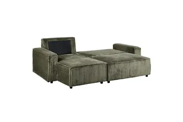 Sovesofa høyrevendt Abacka - Grønn, svart - Møbler - Sofaer - Sovesofaer - Langsgående sovesofa