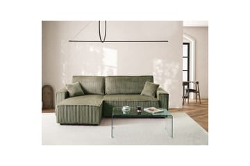Sovesofa høyrevendt Abacka - Grønn, svart - Møbler - Sofaer - Sovesofaer - Langsgående sovesofa
