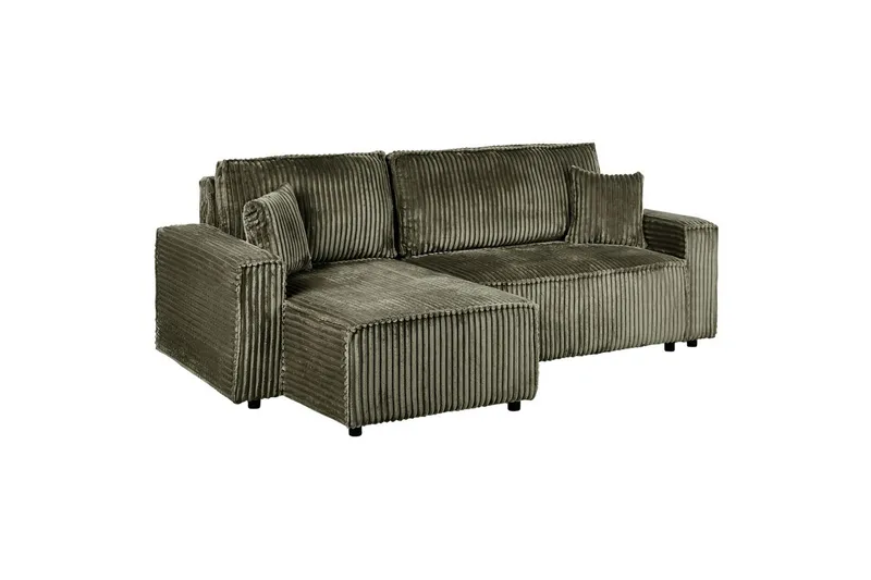 Sovesofa høyrevendt Abacka - Grønn, svart - Møbler - Sofaer - Sovesofaer - Langsgående sovesofa