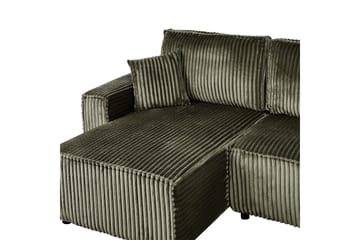 Sovesofa høyrevendt Abacka - Grønn, svart - Møbler - Sofaer - Sovesofaer - Langsgående sovesofa