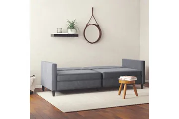 Sovesofa Hartford 203x83x82 cm, Antrasitt, Fløyel - 203x83x82 cm, Antrasitt, Fløyel - Møbler - Sofaer - Sovesofaer - 3 seters sovesofa