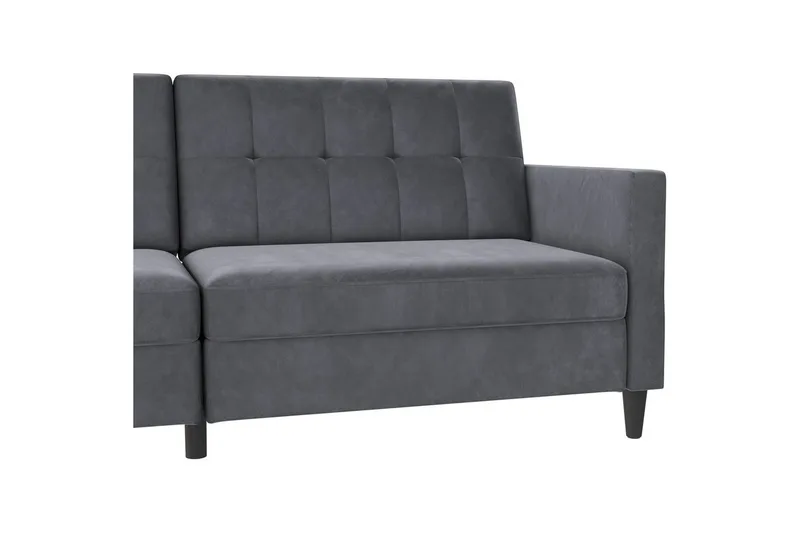 Sovesofa Hartford 203x83x82 cm, Antrasitt, Fløyel - 203x83x82 cm, Antrasitt, Fløyel - Møbler - Sofaer - Sovesofaer - 3 seters sovesofa