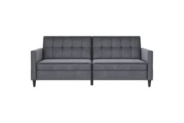 Sovesofa Hartford 203x83x82 cm, Antrasitt, Fløyel - 203x83x82 cm, Antrasitt, Fløyel - Møbler - Sofaer - Sovesofaer - 3 seters sovesofa
