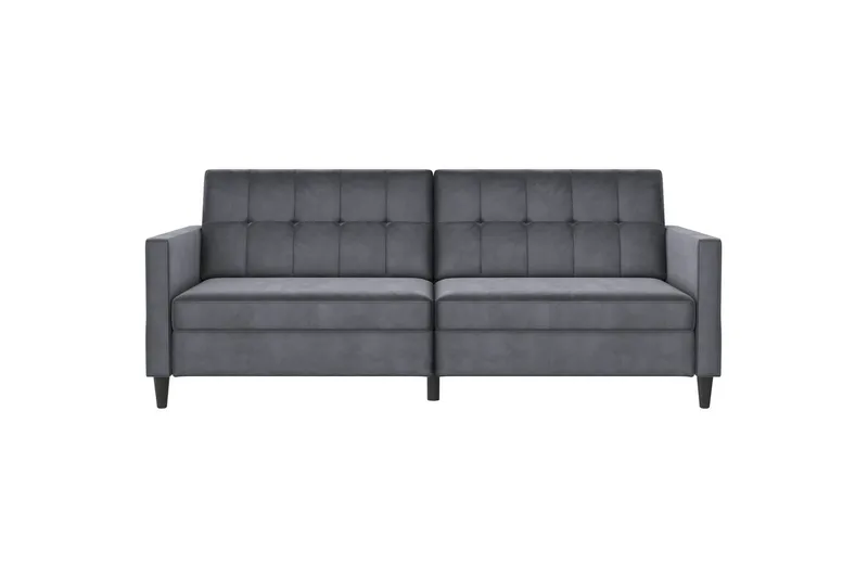 Sovesofa Hartford 203x83x82 cm, Antrasitt, Fløyel - 203x83x82 cm, Antrasitt, Fløyel - Møbler - Sofaer - Sovesofaer - 3 seters sovesofa