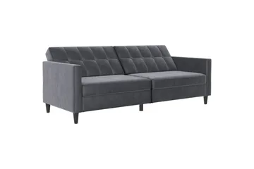 Sovesofa Hartford 203x83x82 cm, Antrasitt, Fløyel - 203x83x82 cm, Antrasitt, Fløyel - Møbler - Sofaer - Sovesofaer - 3 seters sovesofa