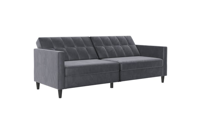 Sovesofa Hartford 203x83x82 cm, Antrasitt, Fløyel - 203x83x82 cm, Antrasitt, Fløyel - Møbler - Sofaer - Sovesofaer - 3 seters sovesofa