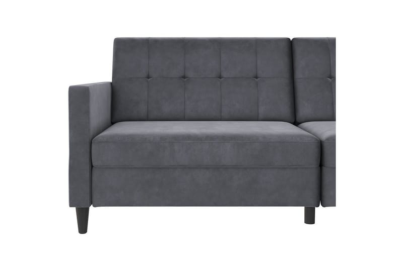Sovesofa Hartford 203x83x82 cm, Antrasitt, Fløyel - 203x83x82 cm, Antrasitt, Fløyel - Møbler - Sofaer - Sovesofaer - 3 seters sovesofa