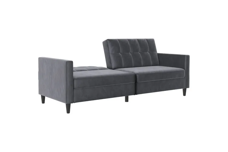 Sovesofa Hartford 203x83x82 cm, Antrasitt, Fløyel - 203x83x82 cm, Antrasitt, Fløyel - Møbler - Sofaer - Sovesofaer - 3 seters sovesofa
