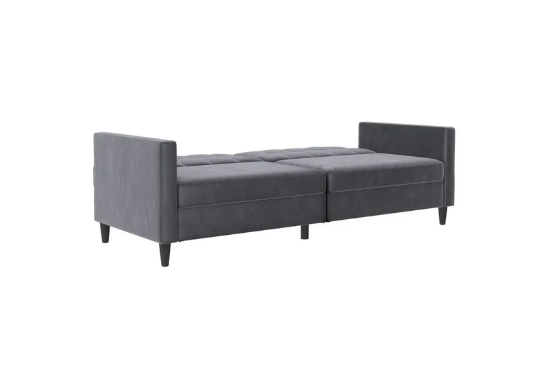 Sovesofa Hartford 203x83x82 cm, Antrasitt, Fløyel - 203x83x82 cm, Antrasitt, Fløyel - Møbler - Sofaer - Sovesofaer - 3 seters sovesofa