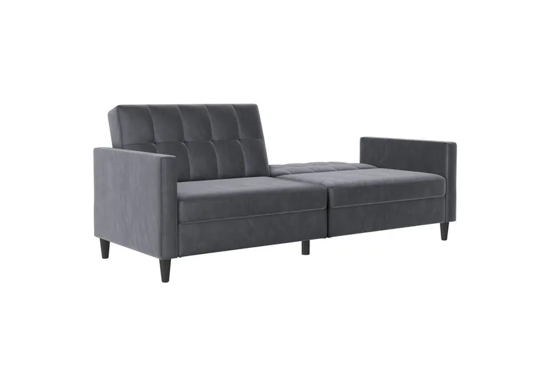 Sovesofa Hartford 203x83x82 cm, Antrasitt, Fløyel - 203x83x82 cm, Antrasitt, Fløyel - Møbler - Sofaer - Sovesofaer - 3 seters sovesofa