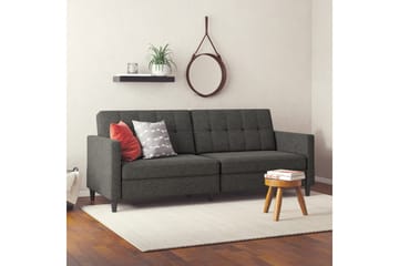 Sovesofa Hartford 203x83x82 cm, Antrasitt, Linstoffutseende (100 % polyester) - 203x83x82 cm, Antrasitt, Linstoffutseende (100 % polyester) - Møbler - Sofaer - Sovesofaer - 3 seters sovesofa