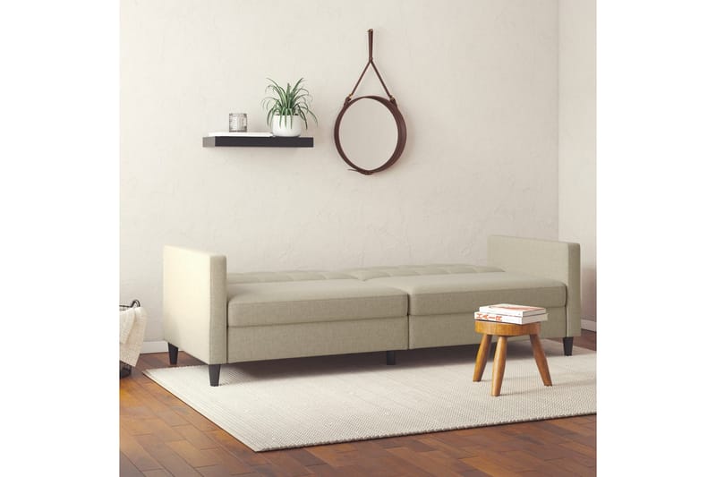 Sovesofa Hartford 203x83x82 cm, Cappucino, Linstoffutseende (100 % polyester) - 203x83x82 cm, Cappucino, Linstoffutseende (100 % polyester) - Møbler - Sofaer - Sovesofaer - 3 seters sovesofa