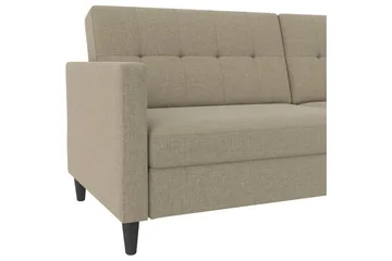 Sovesofa Hartford 203x83x82 cm, Cappucino, Linstoffutseende (100 % polyester) - 203x83x82 cm, Cappucino, Linstoffutseende (100 % polyester) - Møbler - Sofaer - Sovesofaer - 3 seters sovesofa