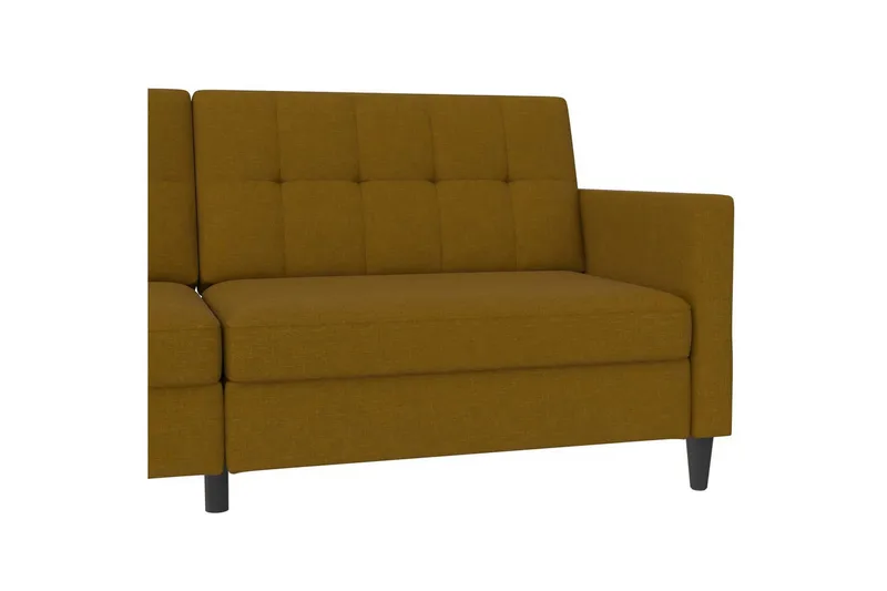 Sovesofa Hartford 203x83x82 cm, Curry, Linstoffutseende (100 % polyester) - 203x83x82 cm, Curry, Linstoffutseende (100 % polyester) - Møbler - Sofaer - Sovesofaer - 3 seters sovesofa