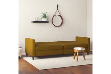 Sovesofa Hartford 203x83x82 cm, Curry, Linstoffutseende (100 % polyester) - 203x83x82 cm, Curry, Linstoffutseende (100 % polyester) - Møbler - Sofaer - Sovesofaer - 3 seters sovesofa