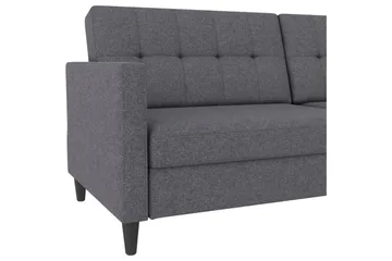 Sovesofa Hartford 203x83x82 cm, Grå, Linstoffutseende (100 % polyester) - 203x83x82 cm, Grå, Linstoffutseende (100 % polyester) - Møbler - Sofaer - Sovesofaer - 3 seters sovesofa
